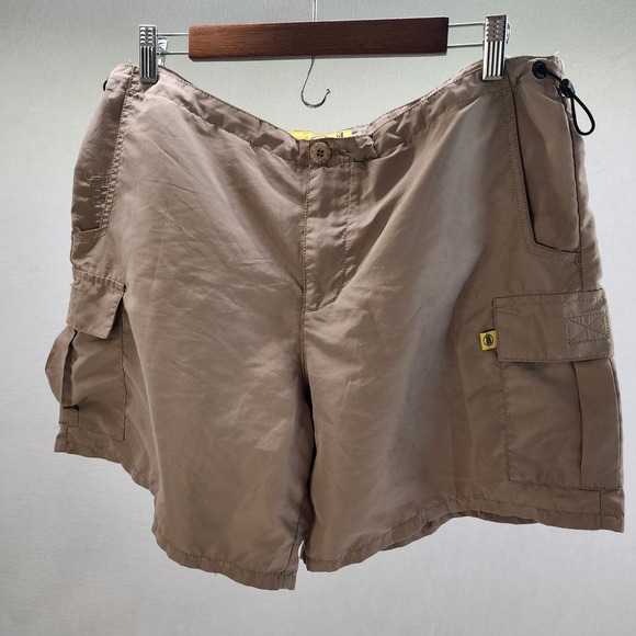 Split Girl Pants - Split Girl Women's Cargo Shorts Khaki‎ Drawstring Waist Size M